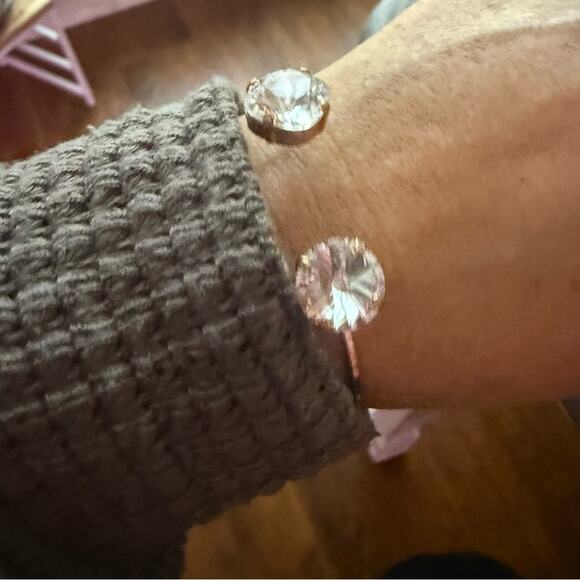 Sabika LIKE Rose Gold Tone Clear Crystal Cuff Bracelet NEW - Picture 1 of 8
